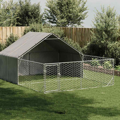 Galvanoitu ulkokoirakennel juoksun kanssa Danner 5x3x1,9 m (teräs)