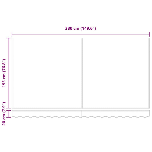 Markiisin vaihtokangas Musta 380 x 195 cm Polyesteri