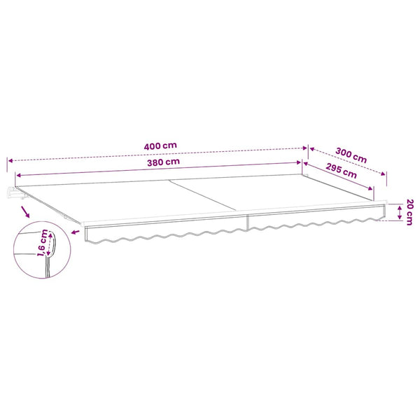 Markiisin vaihtokangas Beige 380 x 295 cm Polyesteri