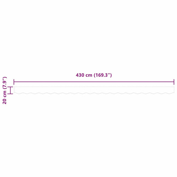 Markiisin reunalista vaihto Musta 430 x 20 cm Polyesteri