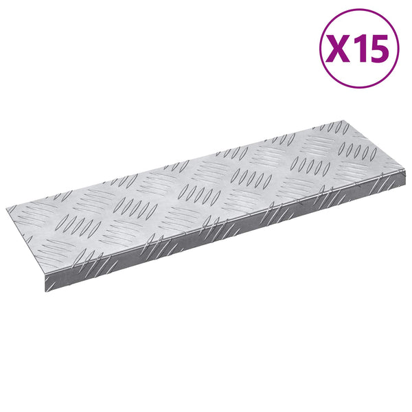 Portaan askelma 15 kpl 60 x 18 x 2,5 cm Hopea Alumiini