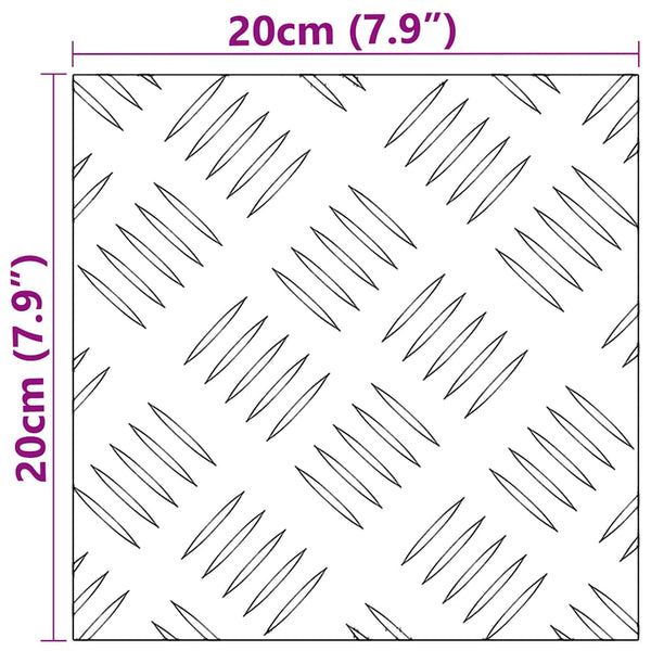 Portaan askelma 4 kpl 20 x 20 cm Hopea Alumiini Neliö