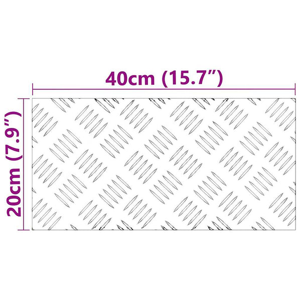 Portaan askelma 4 kpl 40 x 20 cm Hopea Alumiini Suorakaide