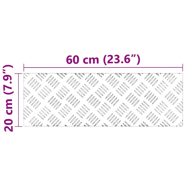Portaan askelma 2 kpl 60 x 20 cm Hopea Alumiini Suorakaide