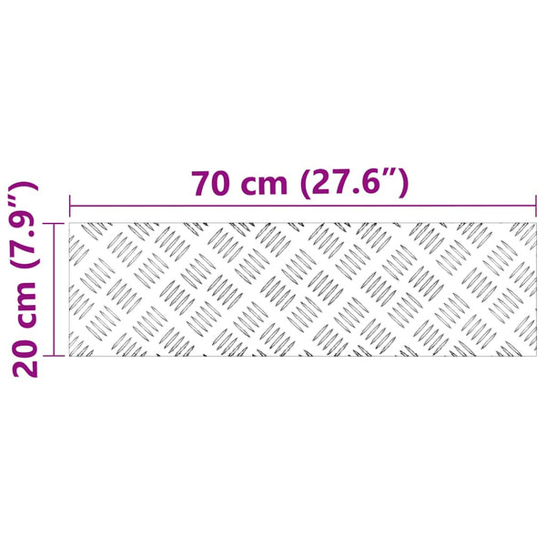 Portaan askelma 4 kpl 70 x 20 cm Hopea Alumiini Suorakaide