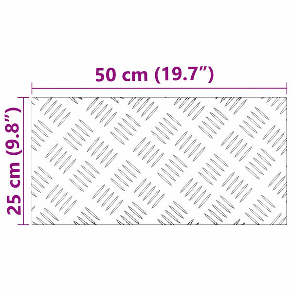 Portaan askelma 2 kpl 50 x 25 cm Hopea Alumiini Suorakaide