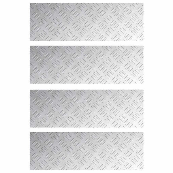 Portaan askelma 4 kpl 75 x 25 cm Hopea Alumiini Suorakaide