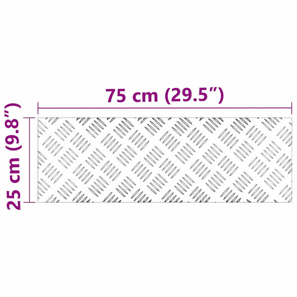 Portaan askelma 4 kpl 75 x 25 cm Hopea Alumiini Suorakaide