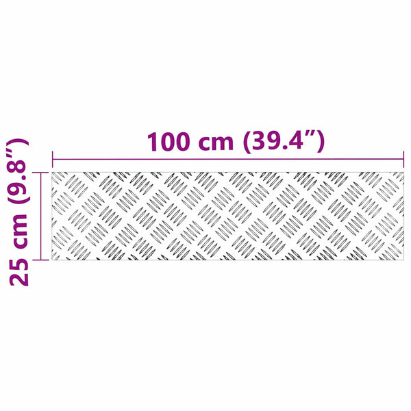Portaan askelma 2 kpl 100 x 25 cm Hopea Alumiini Suorakaide