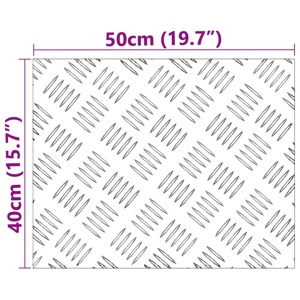 Portaan askelma 4 kpl 50 x 40 cm Hopea Alumiini Suorakaide