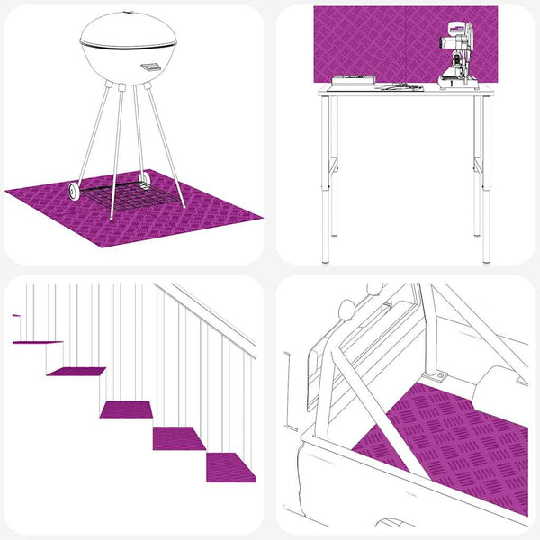 Portaan askelma 2 kpl 60 x 50 cm Hopea Alumiini Suorakaide