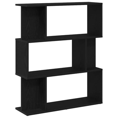 Kirjahylly Musta tammi 80x24x96 cm Engineered Wood