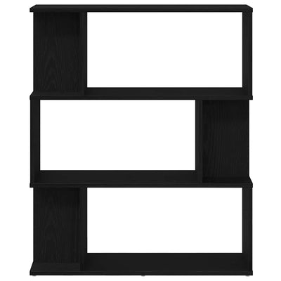 Kirjahylly Musta tammi 80x24x96 cm Engineered Wood