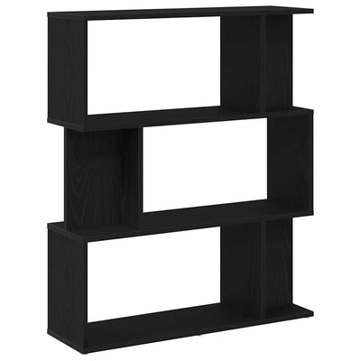 Kirjahylly Musta tammi 80x24x96 cm Engineered Wood