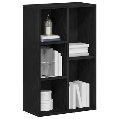 Kirjahylly Musta tammi 50x25x80 cm Engineered Wood