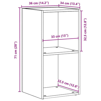 LP säilytyslaatikko musta tammi 71x34x36 cm tekninen puu
