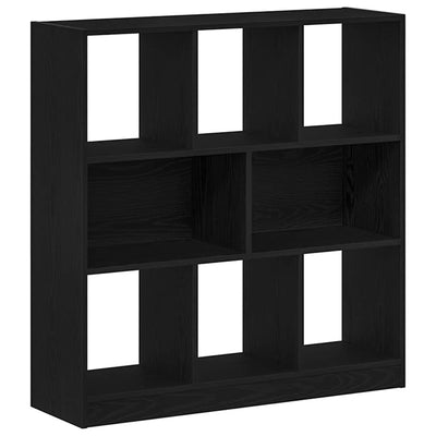 kirjakaappi musta tammi 97,5x29,5x100 cm tekninen puu
