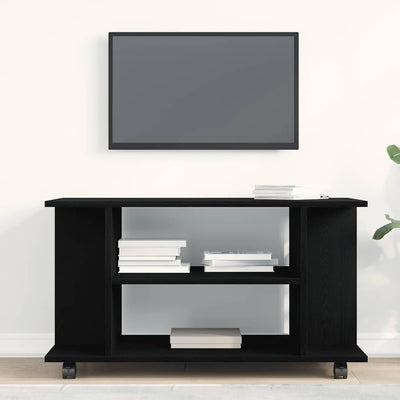 TV-kaappi pyörillä Musta tammi 80x40x45 cm tekninen puu