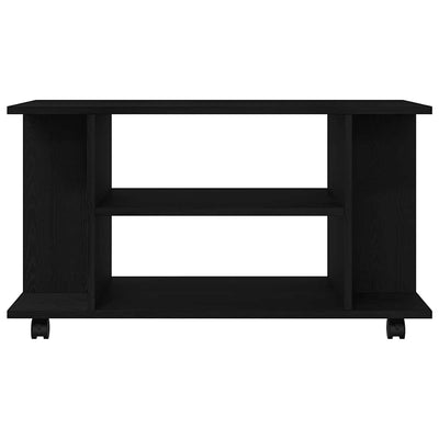 TV-kaappi pyörillä Musta tammi 80x40x45 cm tekninen puu