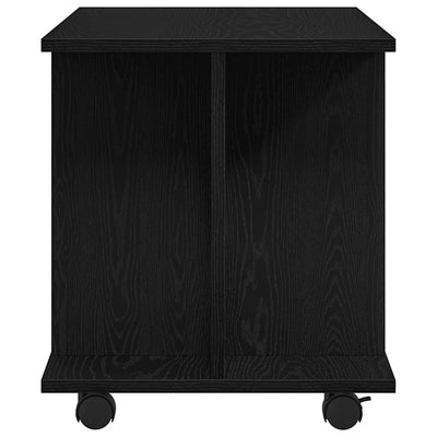 TV-kaappi pyörillä Musta tammi 80x40x45 cm tekninen puu
