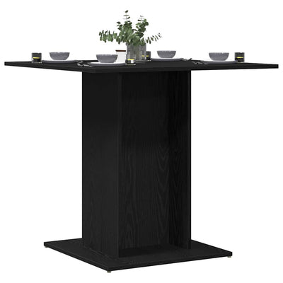 ruokapöytä musta tammi 80x80x75 cm tekninen puu