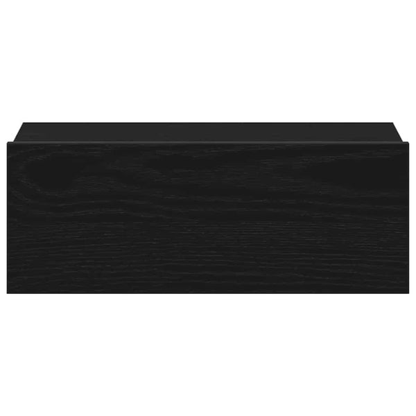Kelluva yöpöytä musta tammi 40x32x15 cm tekopuu