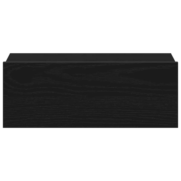 Kelluvat yöpöydät 2 kpl musta tammi 40x32x15 cm tekopuu