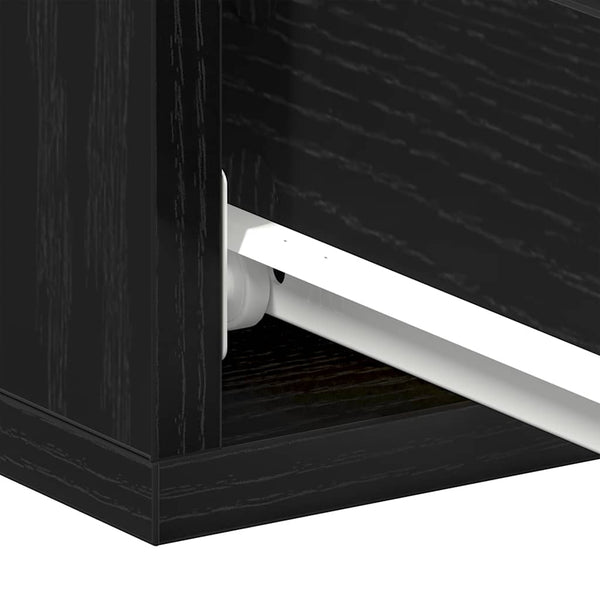 Kelluvat yöpöydät 2 kpl musta tammi 40x32x15 cm tekopuu