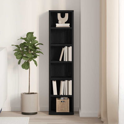 CD-kaappi Musta tammi 21x20x88 cm Engineered Wood