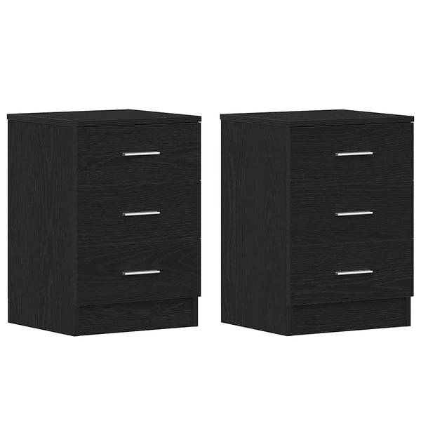 Yöpöydät 2 kpl musta tammi 38x35x55 cm keinopuu