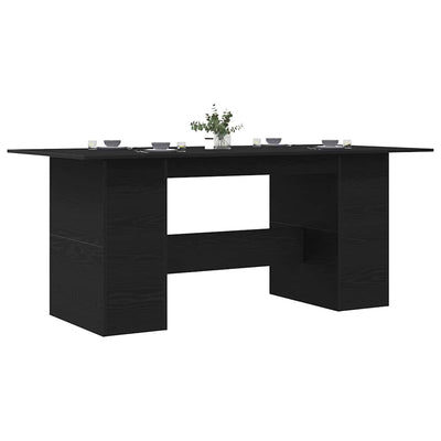 Ruokapöytä musta tammi 180x90x76 cm tekninen puu