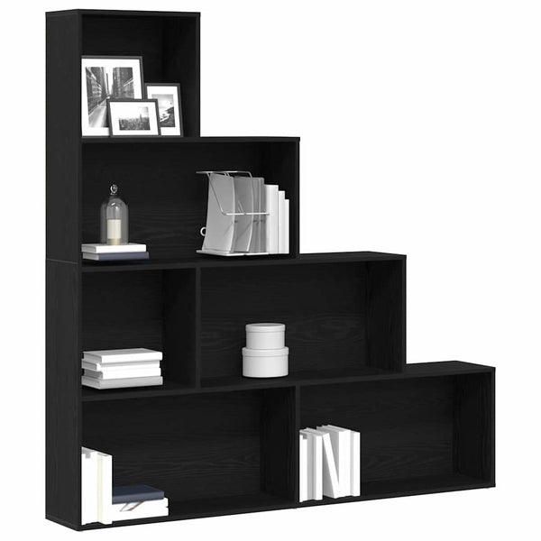 Kirjahylly 6 tasoa 155 x 24 x 160 cm Tekninen puu Musta tammi.