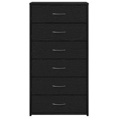 Musta tammi lipasto Licxanadra 50x34x96cm (6 vetolaatikolla puinen)