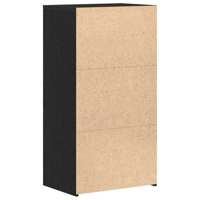 Musta tammi lipasto Licxanadra 50x34x96cm (6 vetolaatikolla puinen)