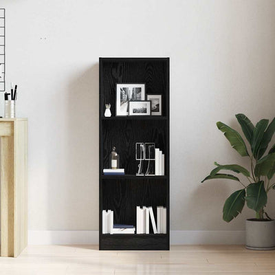 Kirjahylly musta tammi 40x24x109 cm tekninen puu