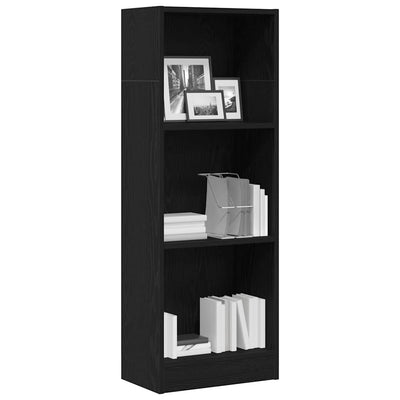 Kirjahylly musta tammi 40x24x109 cm tekninen puu