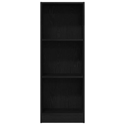 Kirjahylly musta tammi 40x24x109 cm tekninen puu