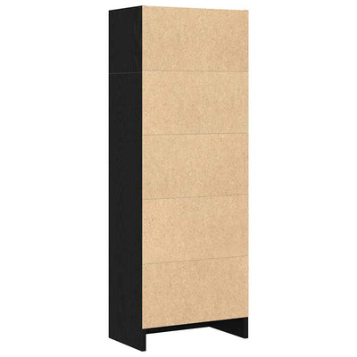Kirjahylly musta tammi 40x24x109 cm tekninen puu