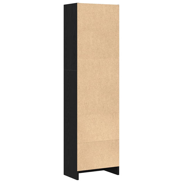 Kirjahylly musta tammi 40x24x143 cm tekopuu