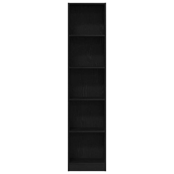 Kirjahylly musta tammi 40x24x176 cm tekopuu
