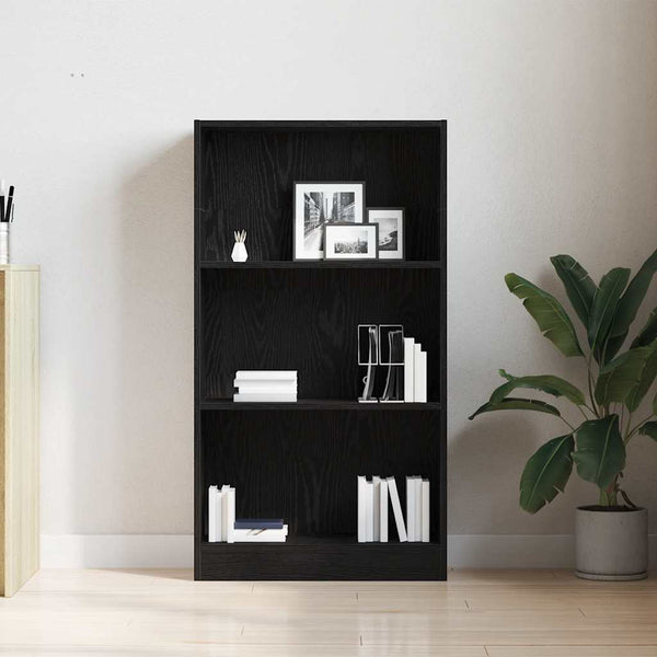 Kirjahylly musta tammi 60x24x109 cm tekopuu