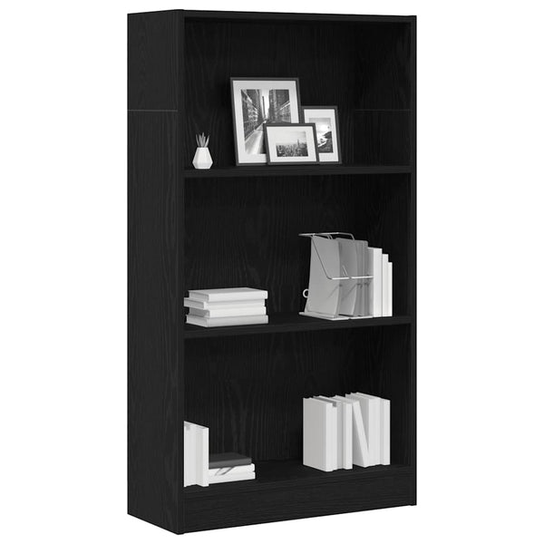 Kirjahylly musta tammi 60x24x109 cm tekopuu