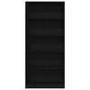 Kirjahylly musta tammi 80x24x176 cm tekninen puu