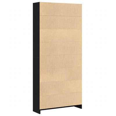 Kirjahylly musta tammi 80x24x176 cm tekninen puu