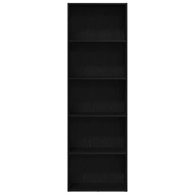 Kirjahylly musta tammi 60x30x189 cm tekninen puu