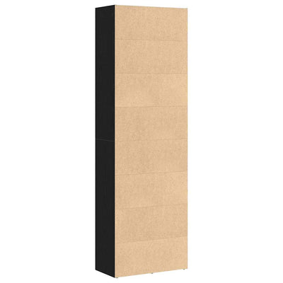 Kirjahylly musta tammi 60x30x189 cm tekninen puu