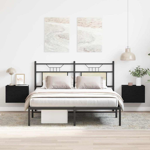 Yöpöytäkaappi 2 pcs Musta tammi. 40 x 30 x 30 cm Tekninen puu