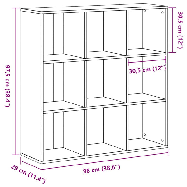 Kirjakaappi musta tammi 98x29x97,5 cm tekopuu