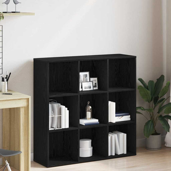 Kirjakaappi musta tammi 98x29x97,5 cm tekopuu