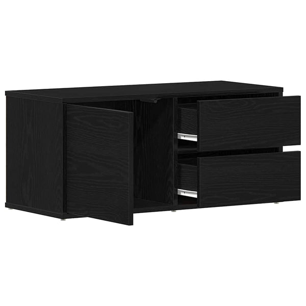 TV-kaappi Musta tammi. 80 x 34 x 36 cm Tekninen puu